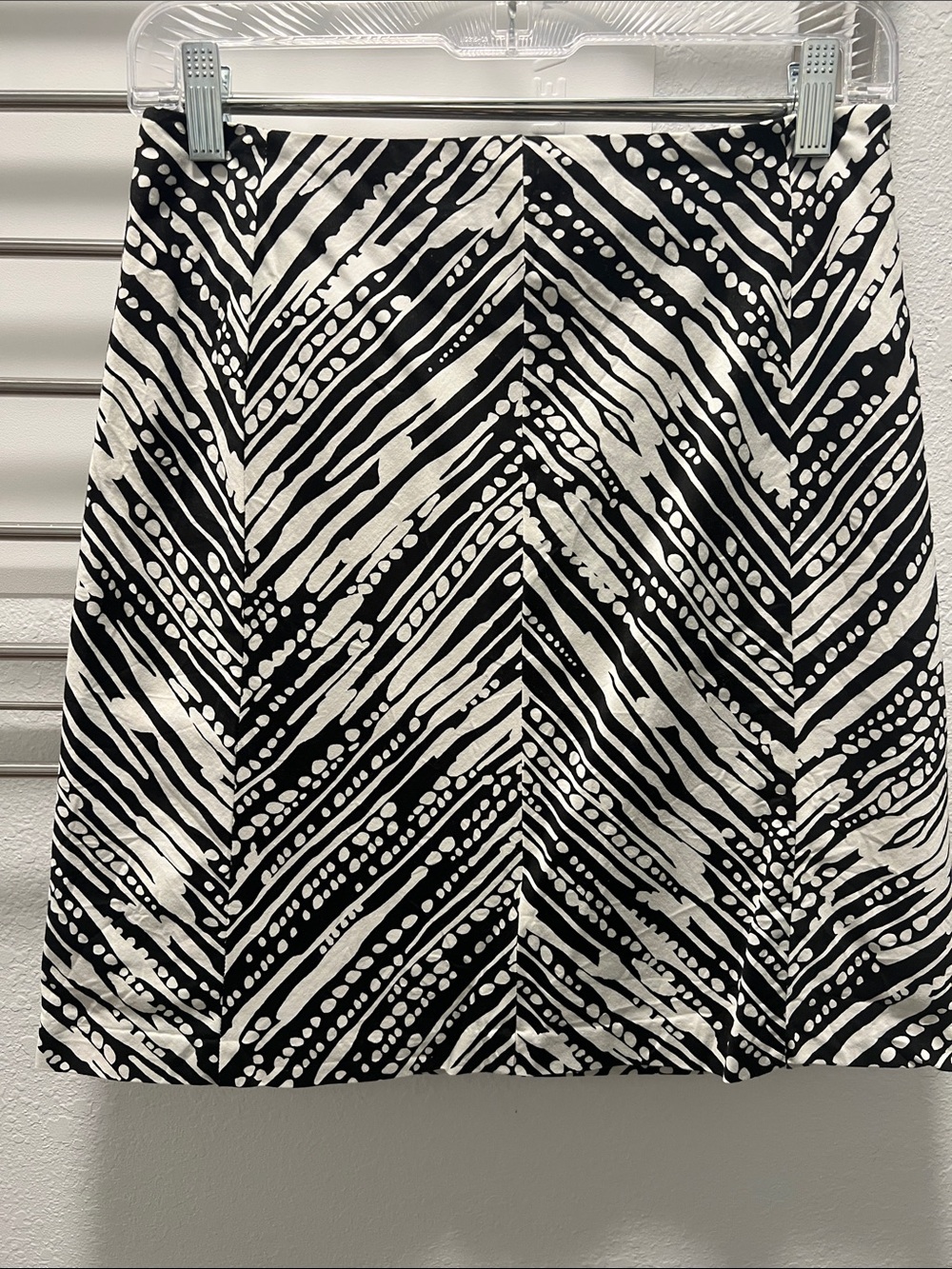 The Limited Black and White Printed A-Line Skirt